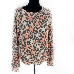 Wildfox Gray Leopard Stars & Leopard Spots Sweatshirt Size Small, New with tags!